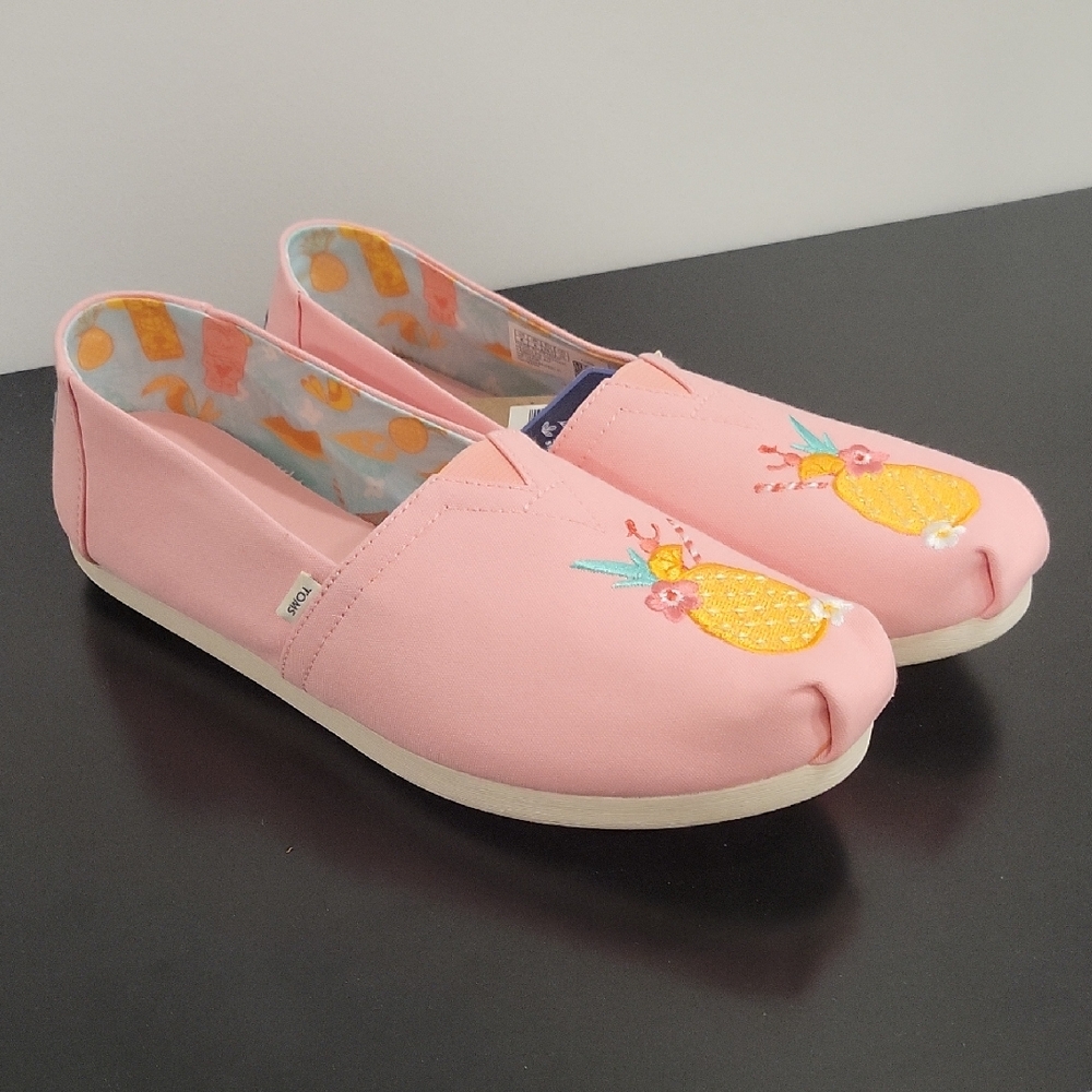 Pink Embroidered Pinnapple TOMS